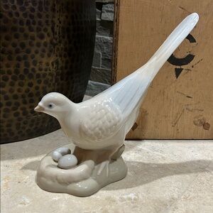 SOLD- PORCEVAL porcelain dove figurine with eggs in a nest